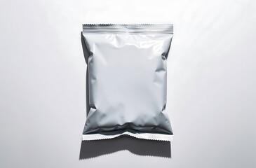 White Plastic Bag with Seal on White Background