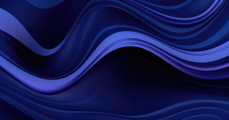 Obraz premium A smooth, flowing abstract design featuring dark blue and purple waves, creating a sense of depth and movement.