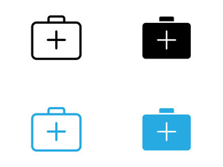 Emergency kit icon black and white vector outline sign
