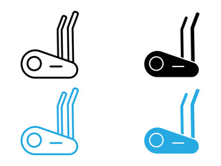 Elliptical bike icon black and white vector outline sign