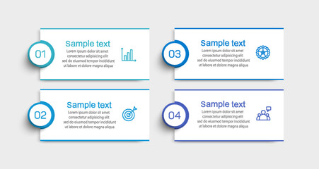 	
Business infographic design template with 4 options, steps or processes. Can be used for workflow layout, diagram, annual report, web design	