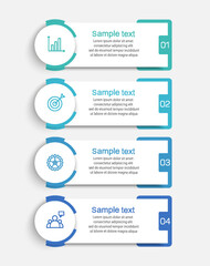 	
Business infographic design template with 4 options, steps or processes. Can be used for workflow layout, diagram, annual report, web design	