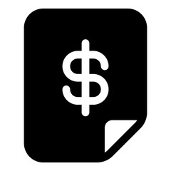 File with dollar sign icon for financial documents and budgeting