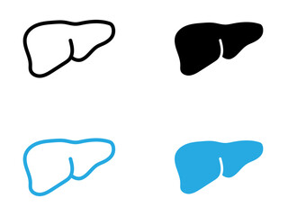 Human liver icon black and white vector outline sign