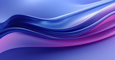 Obraz premium A smooth, flowing abstract design featuring gradients of blue and pink, creating a serene and modern visual aesthetic.