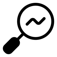 Magnifying glass with chart icon for tracking and data analysis