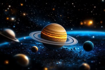 Naklejka premium Algebra and astronomy combined as students use math to calculate the distance between stars and planets