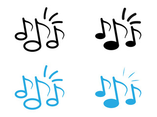 Music icon black and white vector outline sign