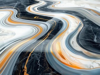 abstract representation of modern flooring with swirling patterns of marble and epoxy resin creating a mesmerizing 3d illusion of depth and motion