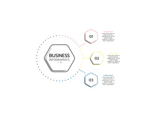 Infographic template. Concept circular diagram with 3 options. Round chart that can be used for business analytics, data visualization and presentation. Vector illustration.