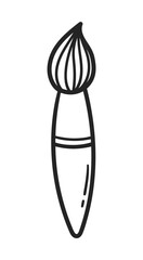 Vector line art illustration of paint brush