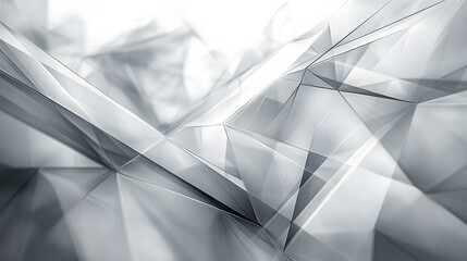 A delicate geometric abstraction with white and grey shades, using blurred patterns for a refined and clean design.