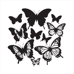 butterfly silhouettes, bundle collection
