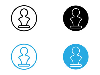 Sculptor icon black and white vector outline sign