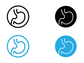 Stomach icon black and white vector outline sign