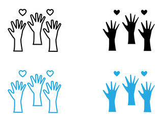 Fototapeta premium Volunteer icon black and white vector outline sign