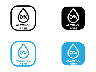 Alcohol free icon black and white vector outline sign