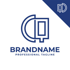 Letters CQ or DQ Monogram Logo Set, for any business with CQ, QC, DQ, or QD initials