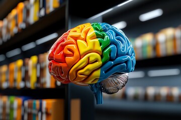 Brain organizing thoughts like files in a cabinet categorizing memories, ideas, and information for quick retrieval