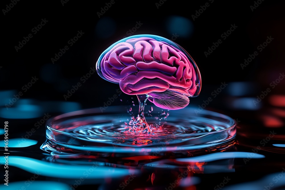 Wall mural brain reaching a state of flow where time disappears and total focus is achieved, unlocking untapped