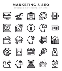 Marketing & SEO icon pack for your website. mobile. presentation. and logo design.