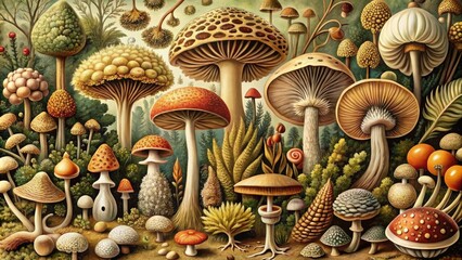 mushrooms in the forest