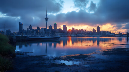 Fototapeta premium Auckland Cityscape at Sunrise