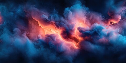 Fototapeta premium Abstract cosmic clouds in vibrant colors.