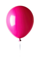A single, shiny, pink balloon against a black background.