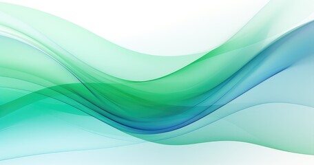 A smooth, flowing abstract design featuring soft green and blue waves, ideal for backgrounds or graphic elements.