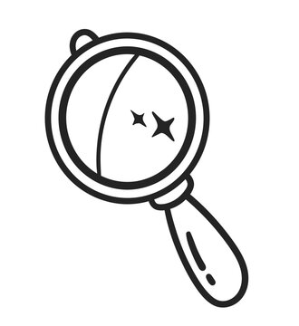 recommend clip art: Vector line art illustration of magnifying glass