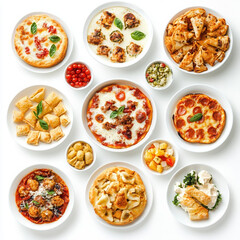 pizza pasta italian food appetizers gourmet food photography culinary dinner lunch vegetarian food platter homemade meals colorful dishes sharing food restaurant style 