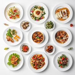 food dishes cuisine healthy meal gourmet dinner lunch vegetables plate seafood salad asian cuisine colorful food variety of dishes food presentation restaurant food 