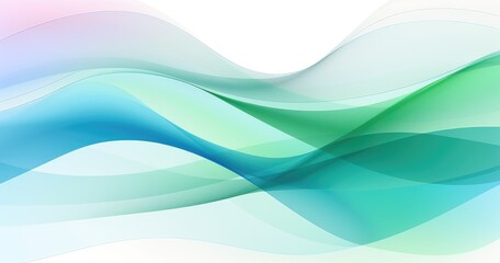 Fototapeta premium A smooth, flowing abstract design featuring soft waves in shades of blue and green, ideal for backgrounds or digital graphics.