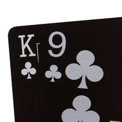 Obraz premium card black game deck point nine club king nine