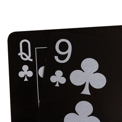 Obraz premium card black game deck point nine club queen nine