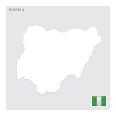 abuja, nigeria country map and flag.eps