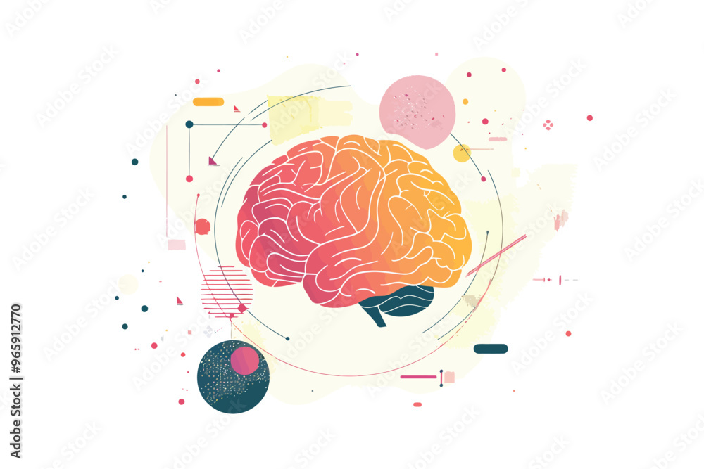Wall mural ai neural network visualization isolated