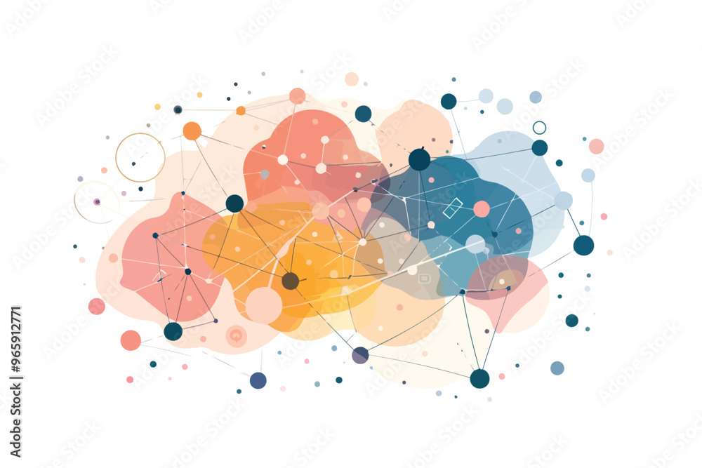 Wall mural ai neural network visualization isolated
