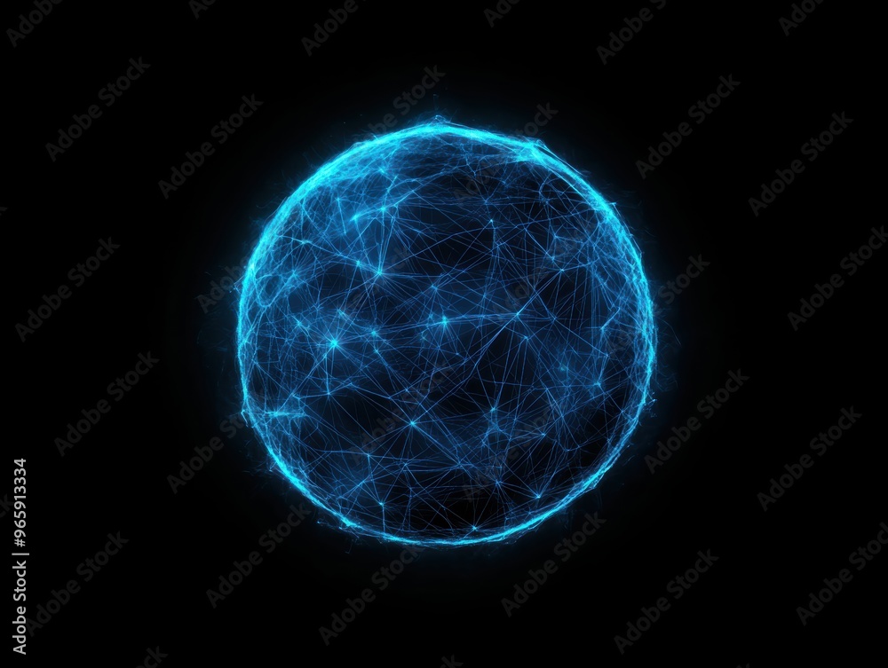 Wall mural Abstract globe with radiating connections, symbolizing the rapid expansion of global networks