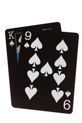 Obraz premium card black game deck point nine spade king nine