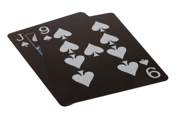 Fototapeta premium card black game deck point nine spade jack nine