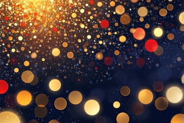 A vibrant, sparkling background filled with golden and colorful bokeh lights, creating a festive and joyful atmosphere ideal for celebrations.