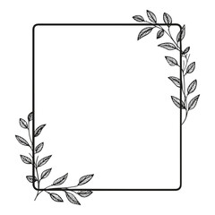 Set of decorative ornamental floral flower frames