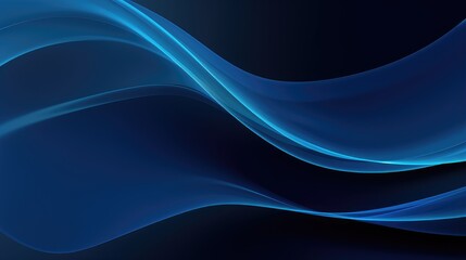 Obraz premium A smooth, flowing abstract design in shades of blue on a dark background, ideal for digital backgrounds or graphics.