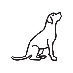 Dog Outline Icon, Vector illustration