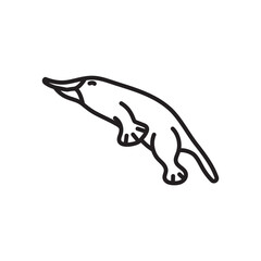 Platypus Outline Icon, Vector illustration