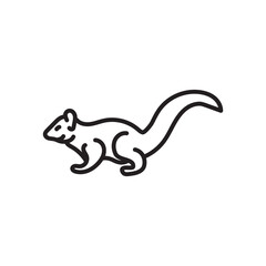 Squirrel Outline Icon, Vector illustration