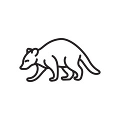 Raccoon Outline Icon, Vector illustration