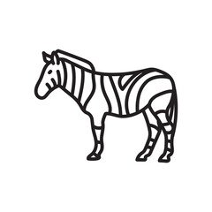 Zebra Outline Icon, Vector illustration